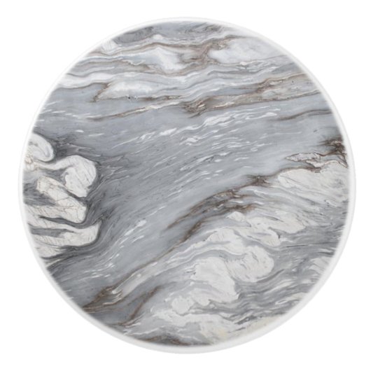 schlichter, minimalistisch weißer Marmor Keramikknauf (Vorderseite)