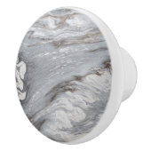 schlichter, minimalistisch weißer Marmor Keramikknauf (Rechts)