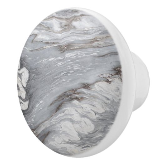 schlichter, minimalistisch weißer Marmor Keramikknauf (Rechts)