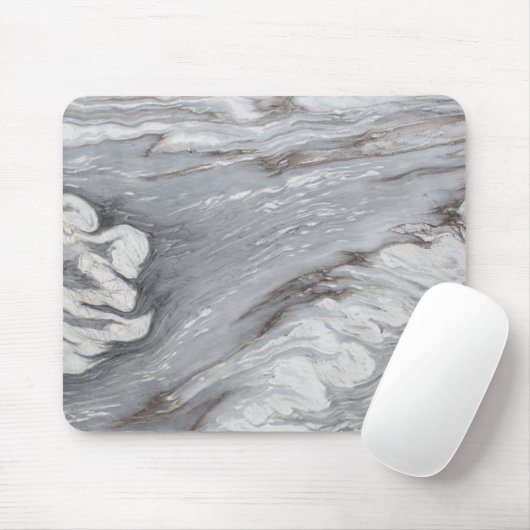 schlichter, minimalistisch weißer Marmor Mousepad (Mit Mouse)