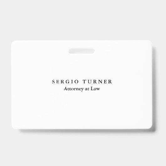 Schlichter Minimalistischer Beruflicher Rechtsanwa Ausweis (Front)