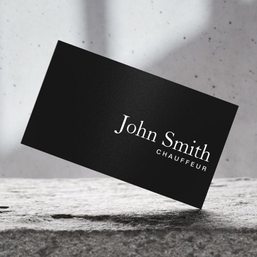 Schlichter Minimalistischer Black Chauffeur Berufl Visitenkarte