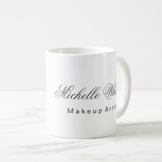 Schlichter Minimalistischer Makeup-Künstler Kaffeetasse (VorderseiteRechts)