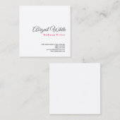 Schlichter Minimalistischer moderner, einfacher Wh Quadratische Visitenkarte (Vorne/Hinten)