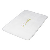 Schlichter Minimalistischer Name der Goldfarbe Badematte (Schrägansicht)