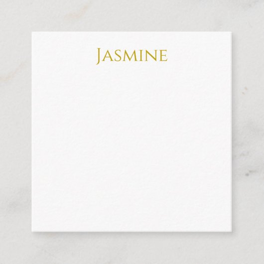 Schlichter Minimalistischer Name der Goldfarbe Begleitkarte (Vorderseite)