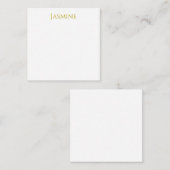 Schlichter Minimalistischer Name der Goldfarbe Begleitkarte (Vorne/Hinten)