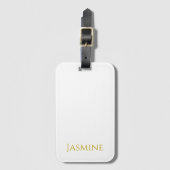 Schlichter Minimalistischer Name der Goldfarbe Gepäckanhänger (Vorderseite Vertikal)