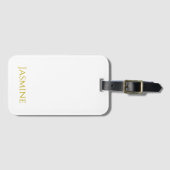 Schlichter Minimalistischer Name der Goldfarbe Gepäckanhänger (Vorderseite (Horizontal))