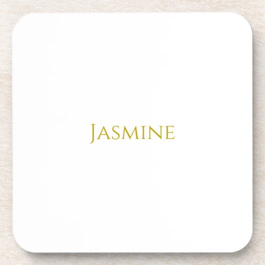 Schlichter Minimalistischer Name der Goldfarbe Getränkeuntersetzer (Vorderseite)