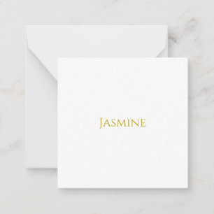 Schlichter Minimalistischer Name der Goldfarbe Mitteilungskarte