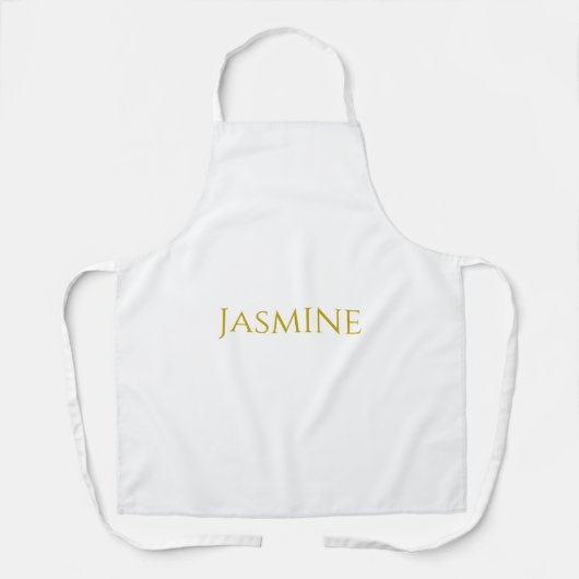 Schlichter Minimalistischer Name der Goldfarbe Schürze (Vorderseite)