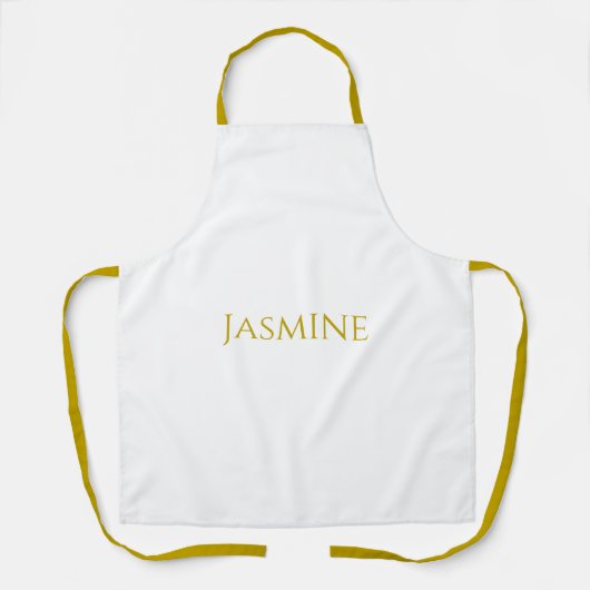 Schlichter Minimalistischer Name der Goldfarbe Schürze (Vorderseite)
