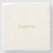 Schlichter Minimalistischer Name der Goldfarbe Steinuntersetzer (Vorderseite)