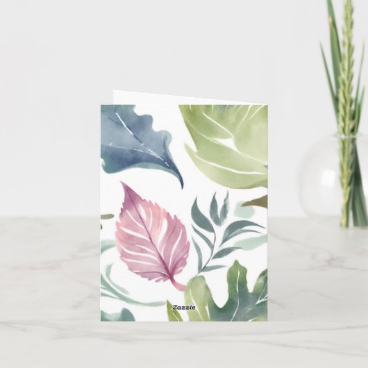 Schlichter Minimalistischer Name Floral (Rückseite)