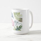 Schlichter Minimalistischer Name Floral Kaffeetasse (VorderseiteRechts)
