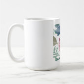 Schlichter Minimalistischer Name Floral Kaffeetasse (Links)