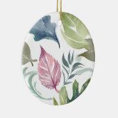 Schlichter Minimalistischer Name Floral Keramik Ornament (Rechts)