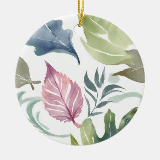 Schlichter Minimalistischer Name Floral Keramik Ornament (Vorne)