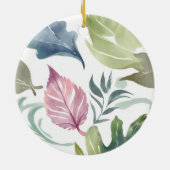 Schlichter Minimalistischer Name Floral Keramik Ornament (Hinten)