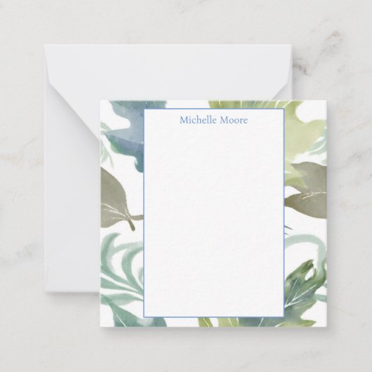 Schlichter Minimalistischer Name Floral Mitteilungskarte (Vorderseite)