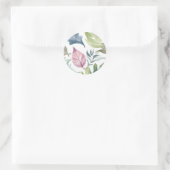 Schlichter Minimalistischer Name Floral Runder Aufkleber (Tasche)