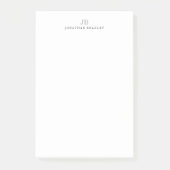 Schlichter Minimalistischer Name mit Monogramm Post-it Klebezettel (Vorderseite)