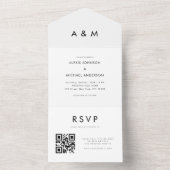 Schlichter, Minimalistischer QR-Code All In One Einladung (Innen Boden)