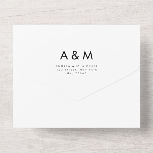 Schlichter, Minimalistischer QR-Code All In One Einladung (Rückseite)