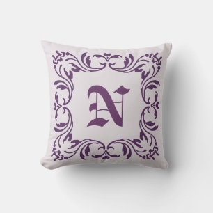 Schlichter Minze Creme Hintergrund und Damask Mono Kissen