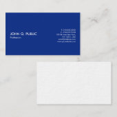 Schlichter moderner beruflicher eleganter blauer visitenkarte (Vorne/Hinten)