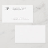Schlichter moderner eleganter MonogrammChic Visitenkarte (Vorne/Hinten)