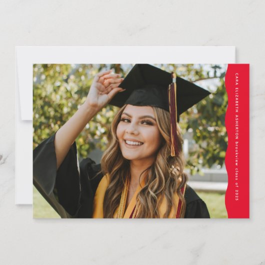 Schlichter, moderner Randrand mit zwei Foto rotem  Ankündigung (Vorderseite)