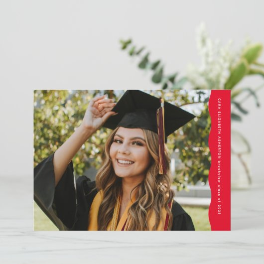 Schlichter, moderner Randrand mit zwei Foto rotem  Ankündigung (Stehend Vorderseite)