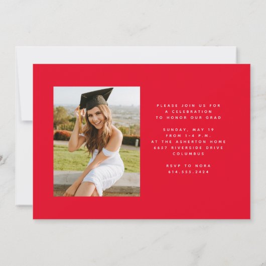 Schlichter, moderner Randrand mit zwei Foto rotem Ankündigung (Rückseite)