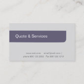 Schlichter moderner Unisex-Minimalwert der Online- Visitenkarte (Rückseite)