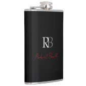 Schlichter Name der Mit Monogramm  Schwarzen Schri Flachmann (Rechts)