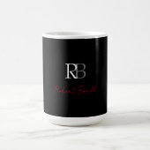 Schlichter Name der Mit Monogramm Schwarzen Schri Kaffeetasse (Mittel)