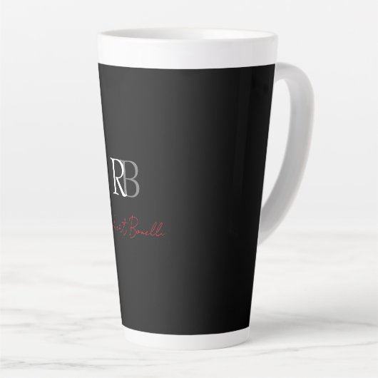 Schlichter Name der Mit Monogramm  Schwarzen Schri Milchtasse (Rechte Ecke)
