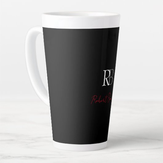 Schlichter Name der Mit Monogramm Schwarzen Schri Milchtasse (Linke Ecke)