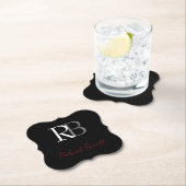 Schlichter Name der Mit Monogramm  Schwarzen Schri Untersetzer (Vor Ort)