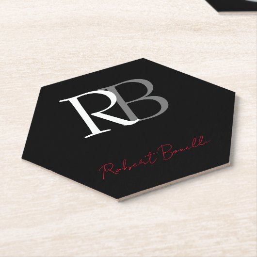 Schlichter Name der Mit Monogramm Schwarzen Schri Untersetzer (angewinkelt)