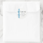 Schlichter pastellblauer Satin-Band-Bogen vielen D Runder Aufkleber (Tasche)