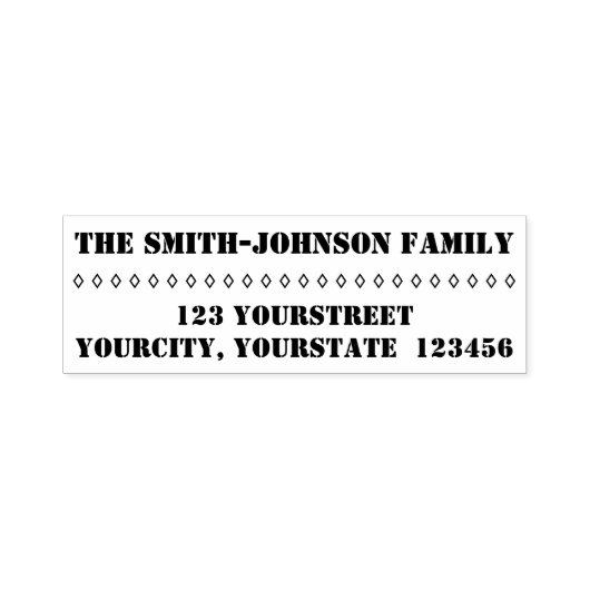 Schlichter Personalisierter Familienname + Anschri Permastempel (Design)