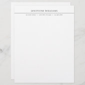 Schlichter Personalisierter Letterkopf Briefbogen (Vorne/Hinten)