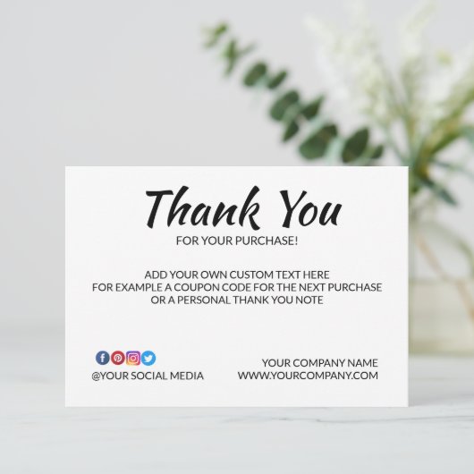 Schlichter Platzhalter für Logos Danke Karte (Stehend Vorderseite)