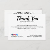 Schlichter Platzhalter für Logos Danke Karte (Vorne/Hinten)