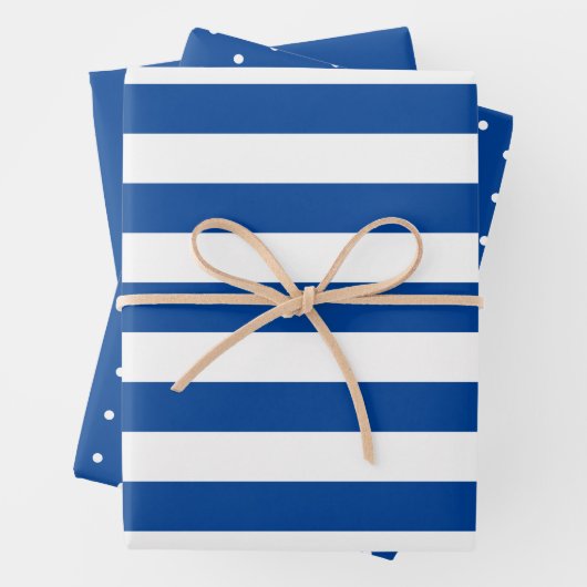 Schlichter Polka Dot Wide Striping und Solid Geschenkpapier Set (Beispiel)