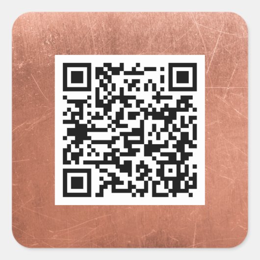 Schlichter QR-Code Elegante Kupferbronze Beruflich Quadratischer Aufkleber (Vorderseite)