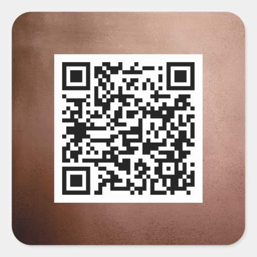 Schlichter QR-Code Elegante Rose Gold Beruflich Quadratischer Aufkleber (Vorderseite)